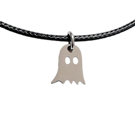 Silver Ghost Cord Necklace