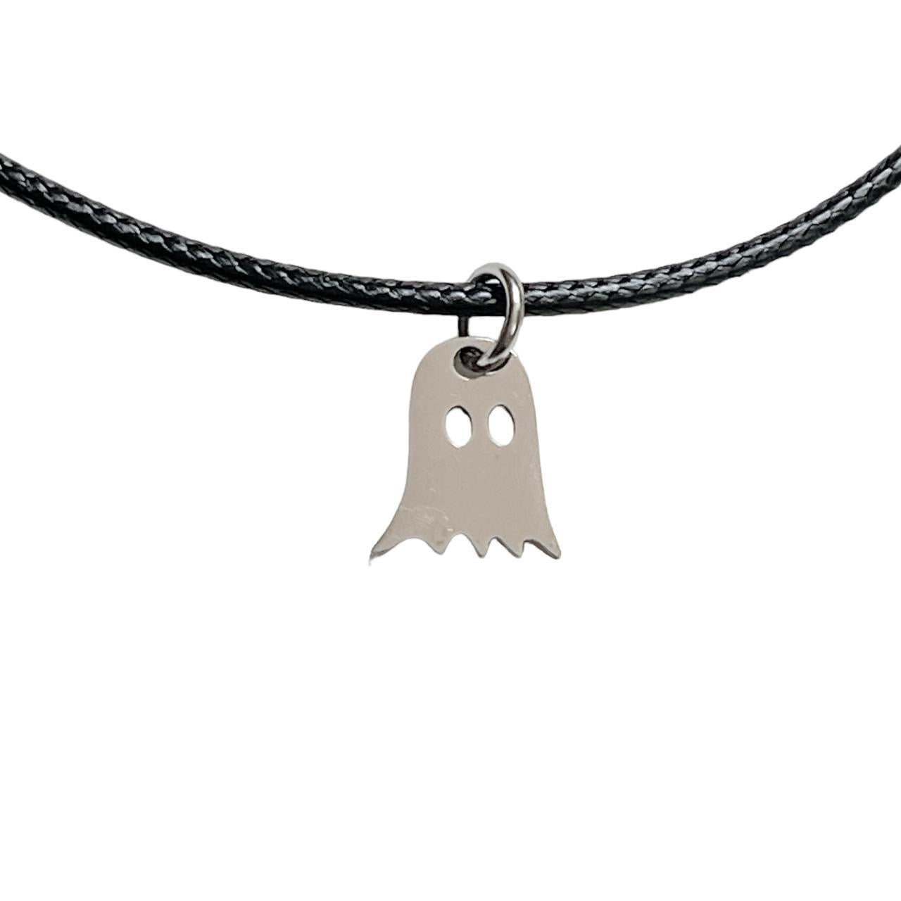 Silver Ghost Cord Necklace