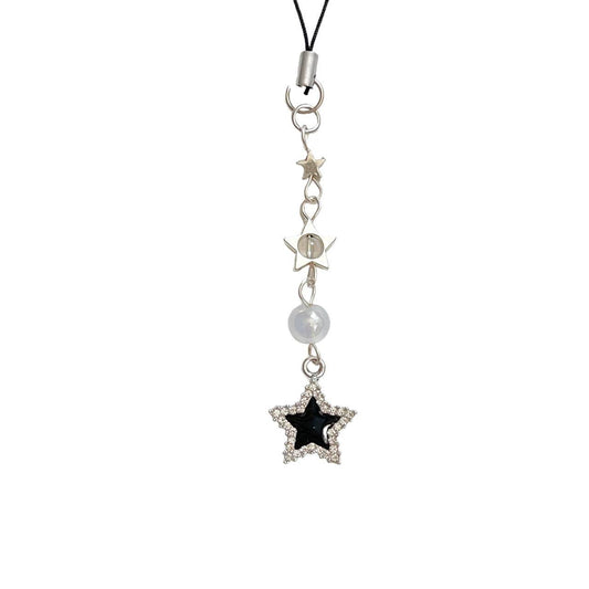 Black Rhinestone Star Phone Charm