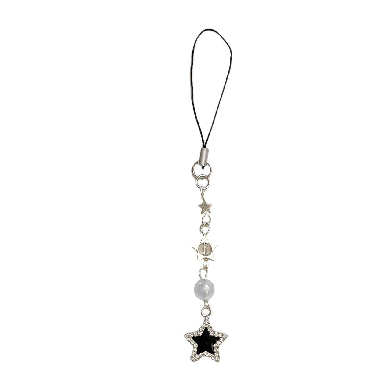 Black Rhinestone Star Phone Charm