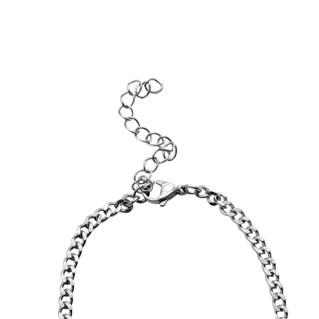 Silver Puffy Star Chain Bracelet