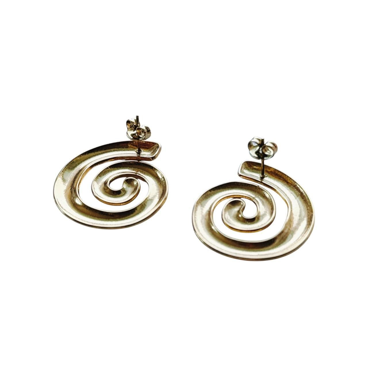 gold spiral earrings