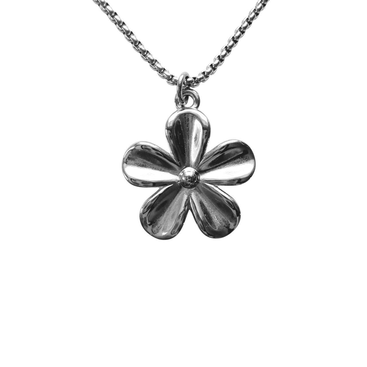 silver flower necklace