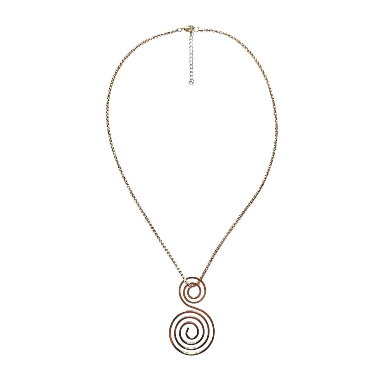 gold double spiral necklace