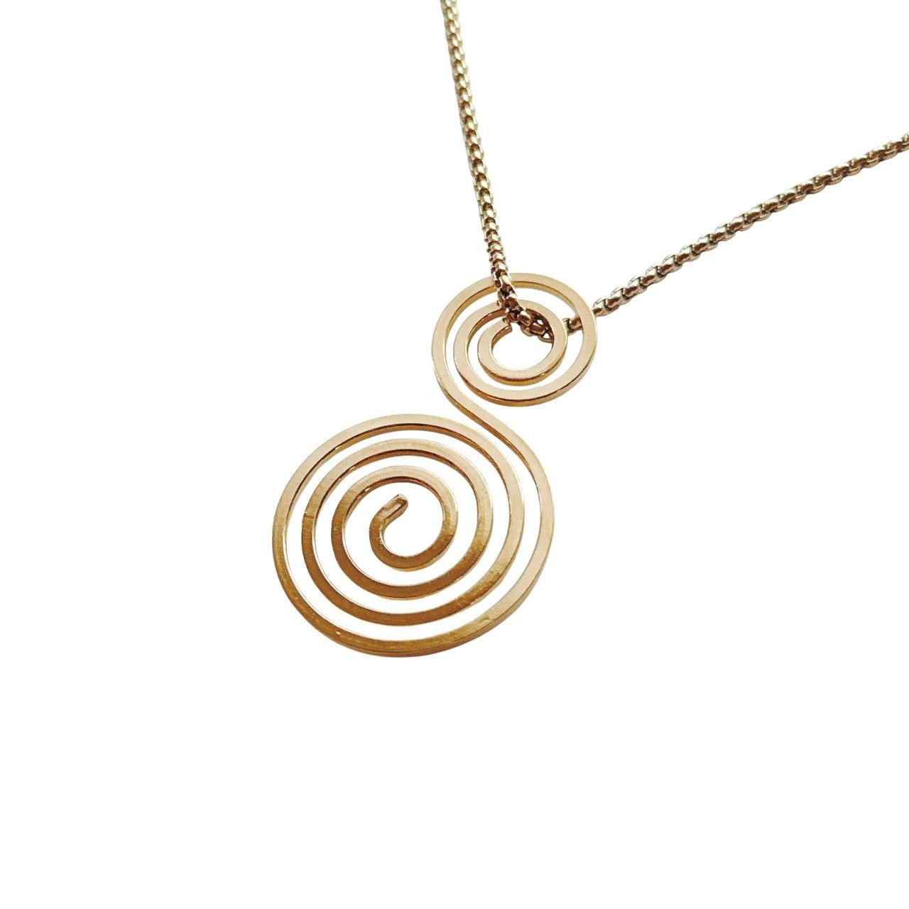gold double spiral necklace