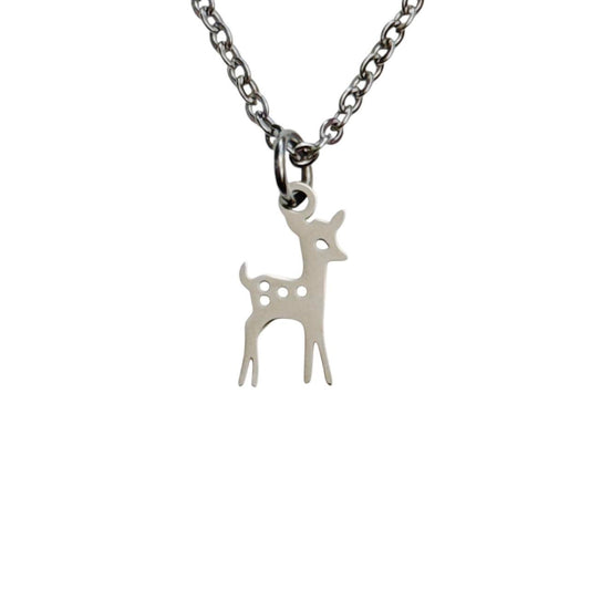 silver deer necklace