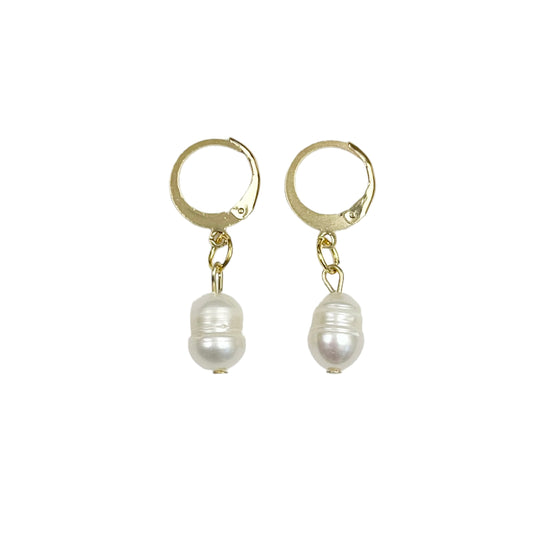 Gold Freshwater Pearl Earrings