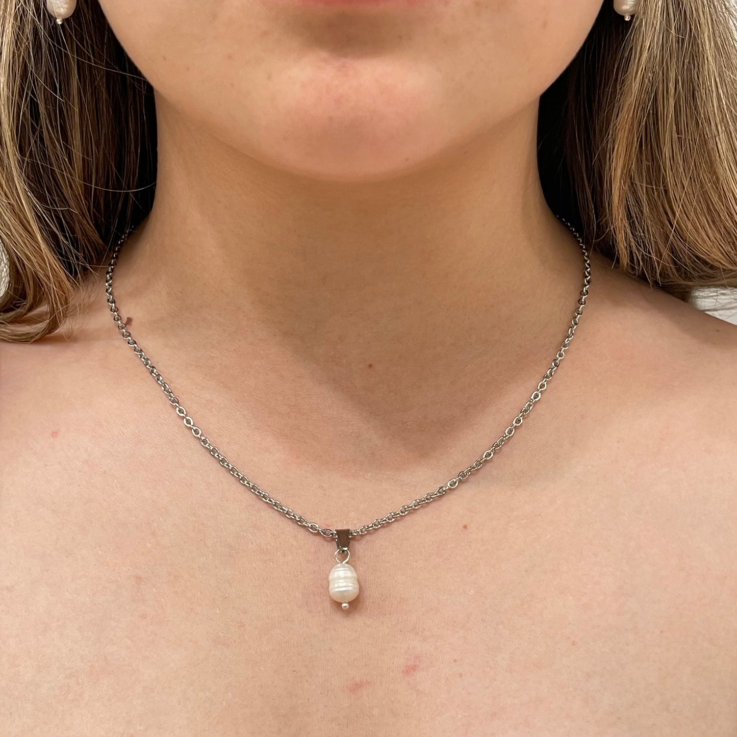 Silver Freshwater Pearl Necklace