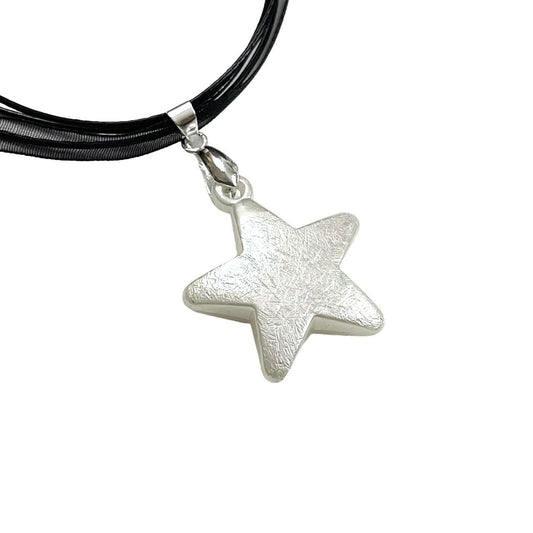 White Puffy Star Necklace