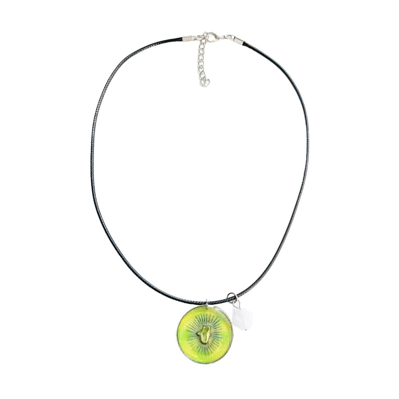 Kiwi Slice Corded Necklace