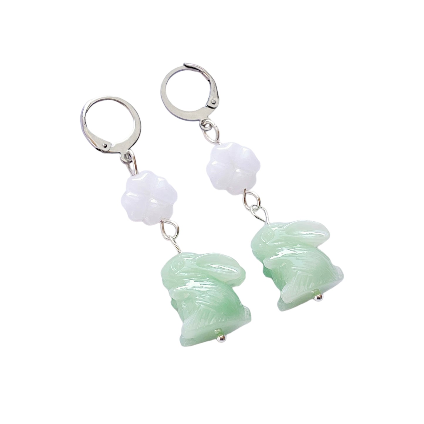 Jade Rabbit Lucky Bunny Earrings