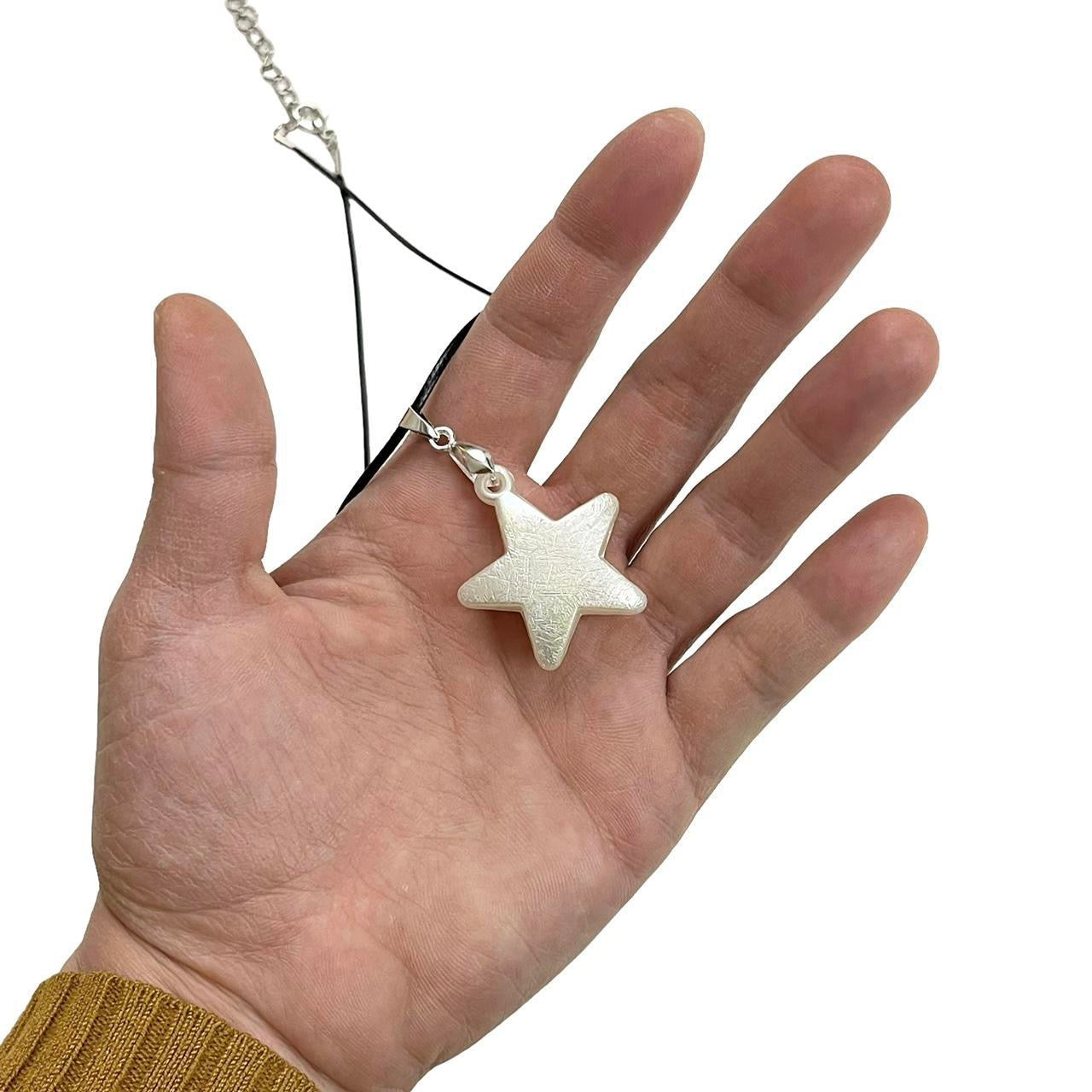 White Puffy Star Necklace