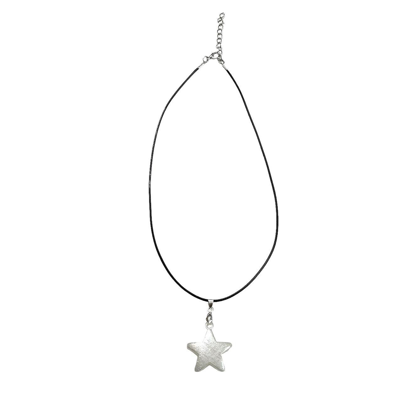 White Puffy Star Necklace