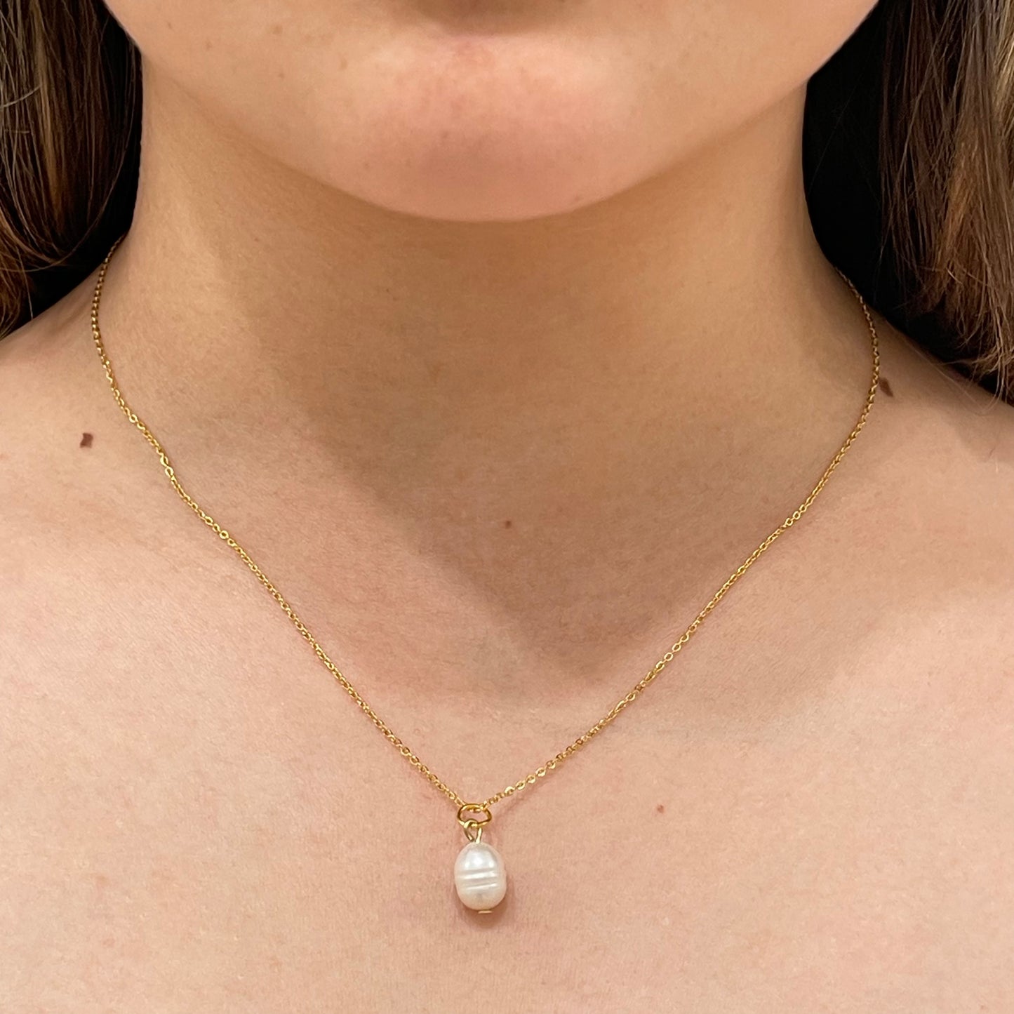 Gold Freshwater Pearl Necklace