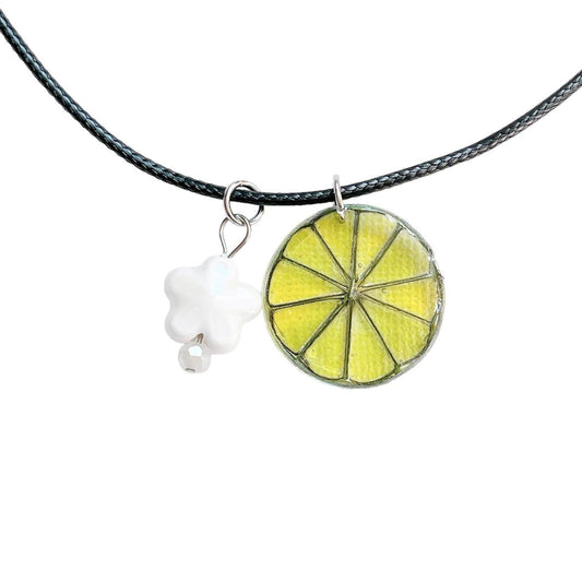 Lime Slice Corded Necklace