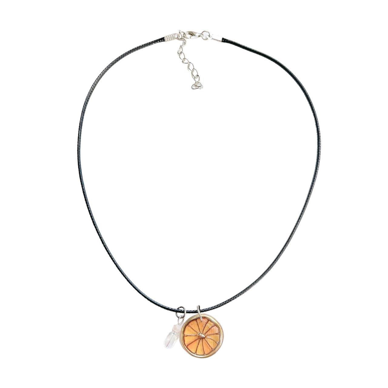 Orange Slice Corded Necklace