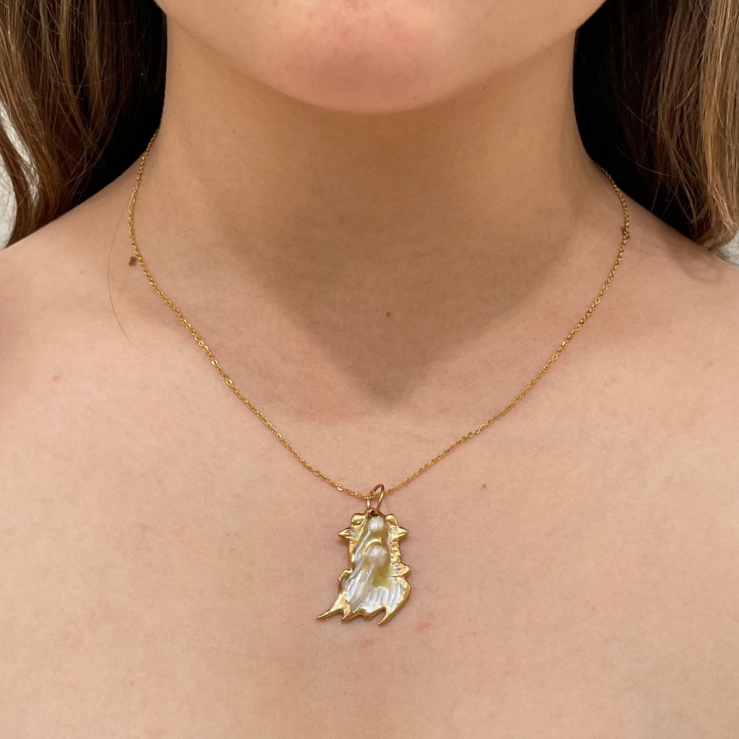 Gold Mother of Pearl Necklace