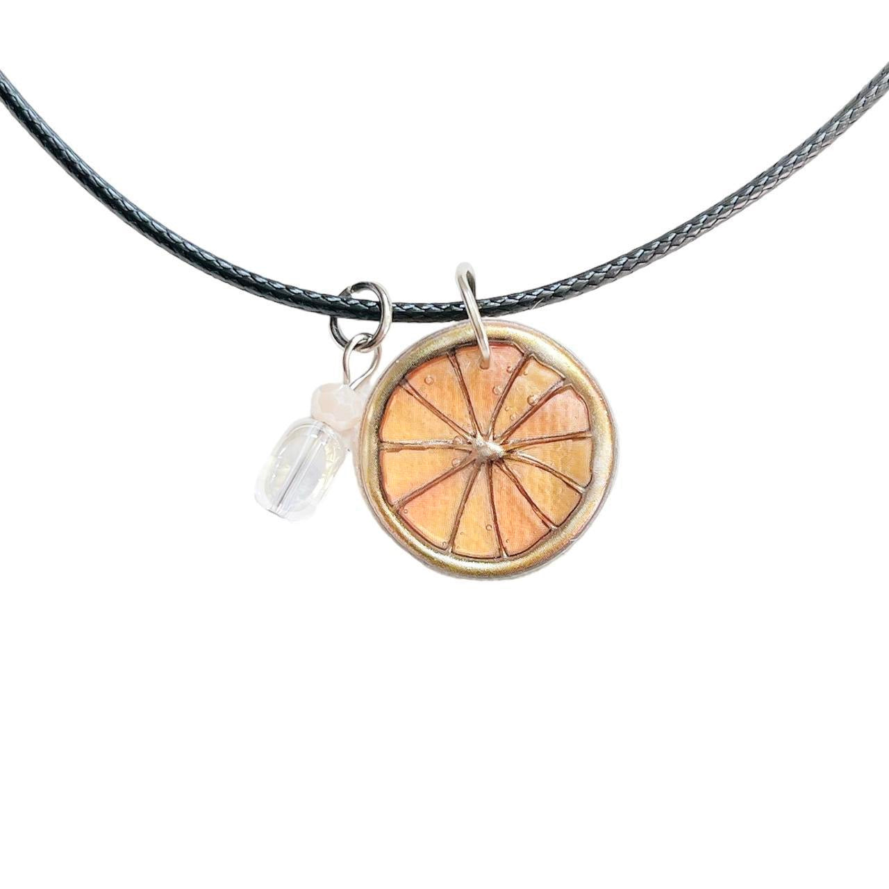 Orange Slice Corded Necklace