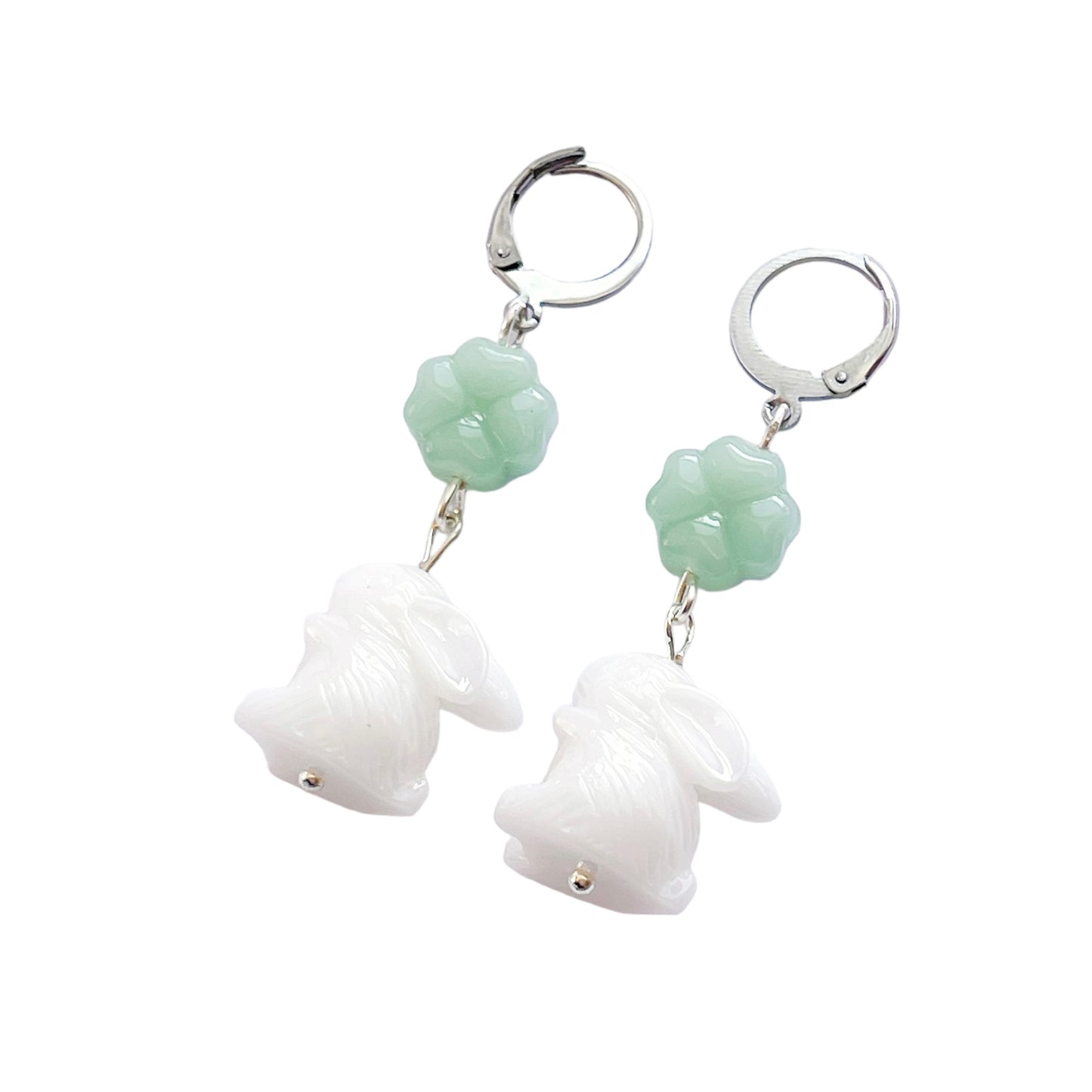 Green Lucky Bunny Earrings