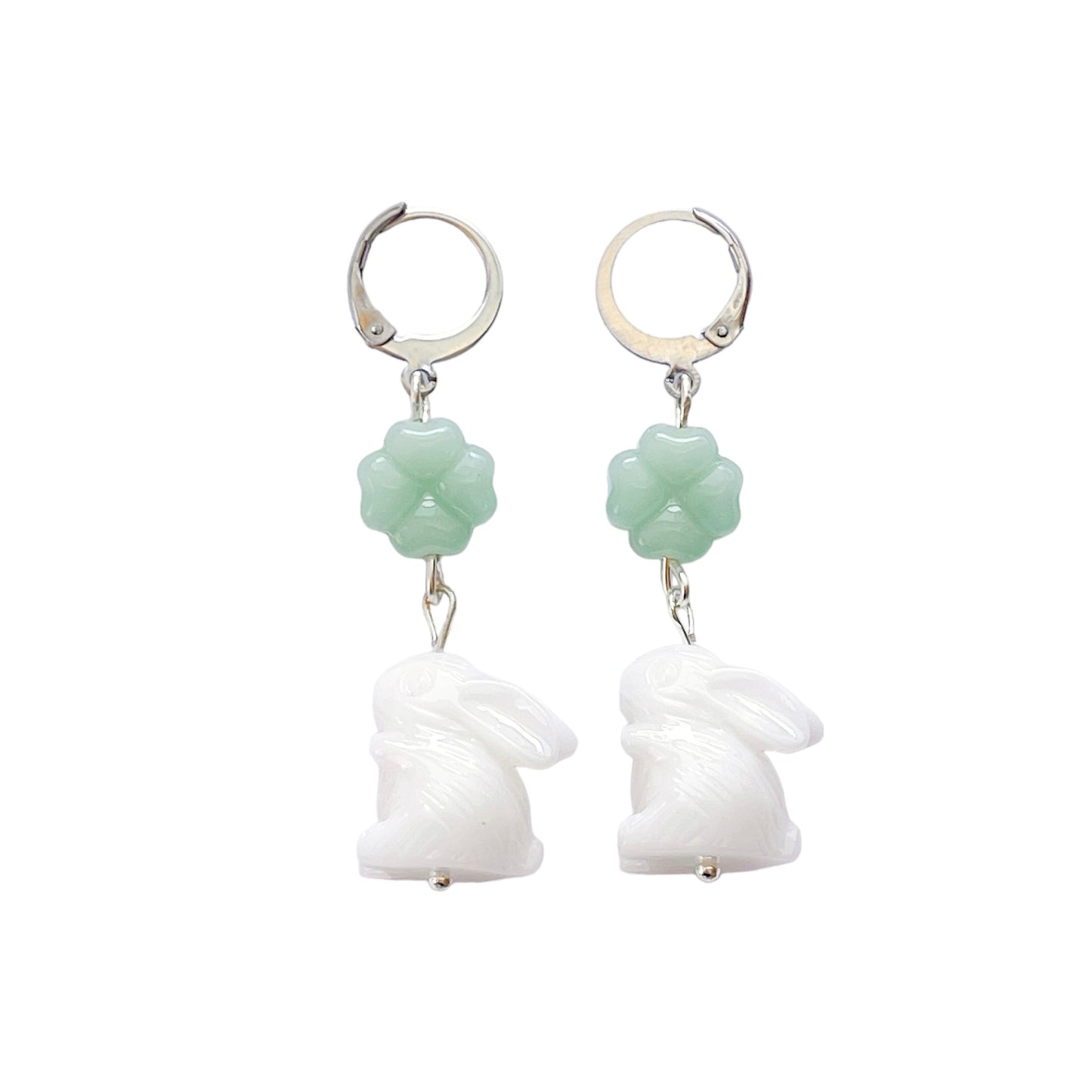 Green Lucky Bunny Earrings