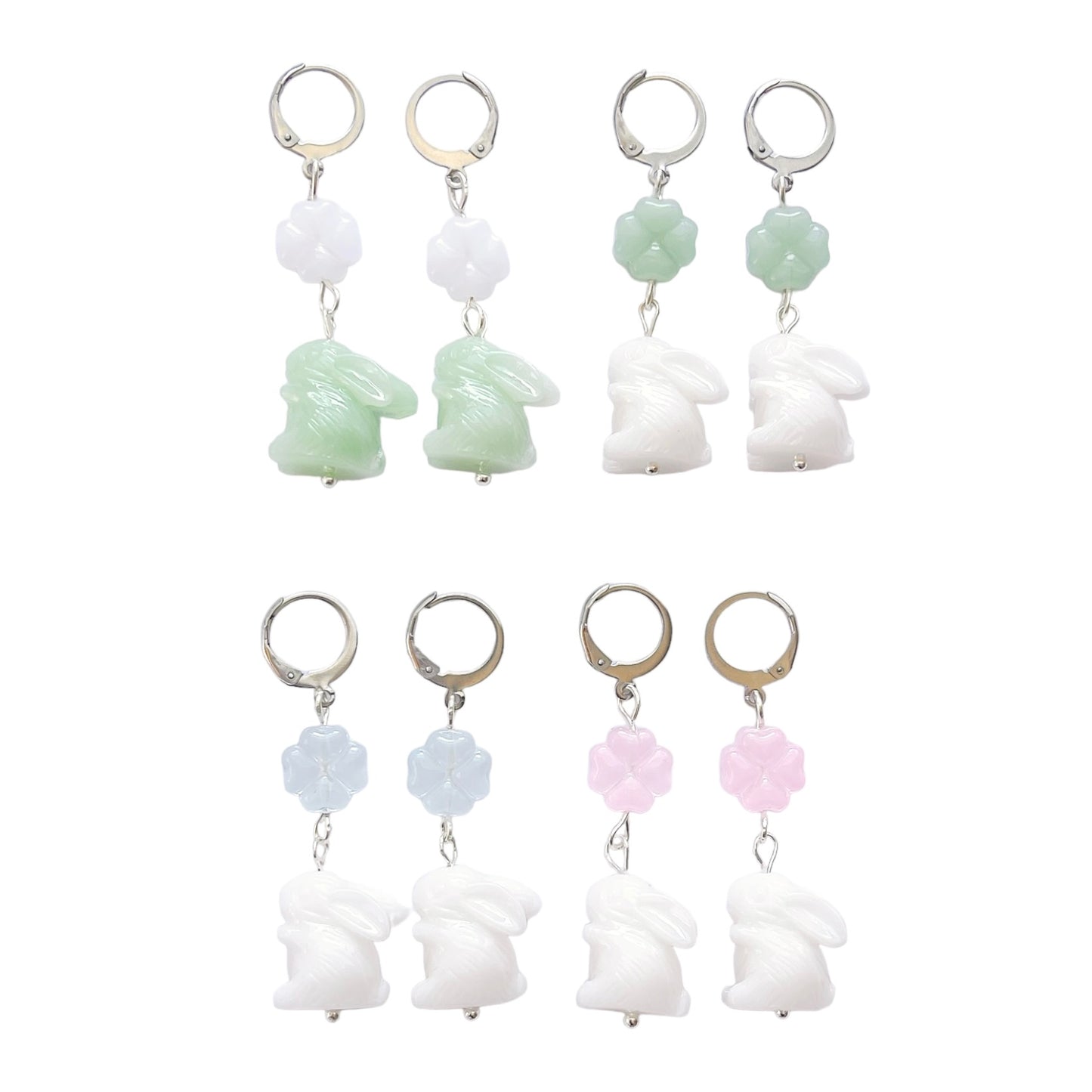 Green Lucky Bunny Earrings