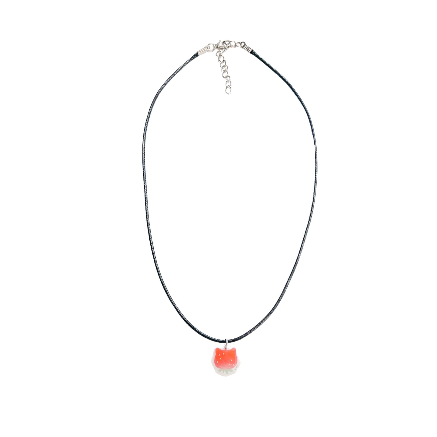 Strawberry Cat Corded Necklace