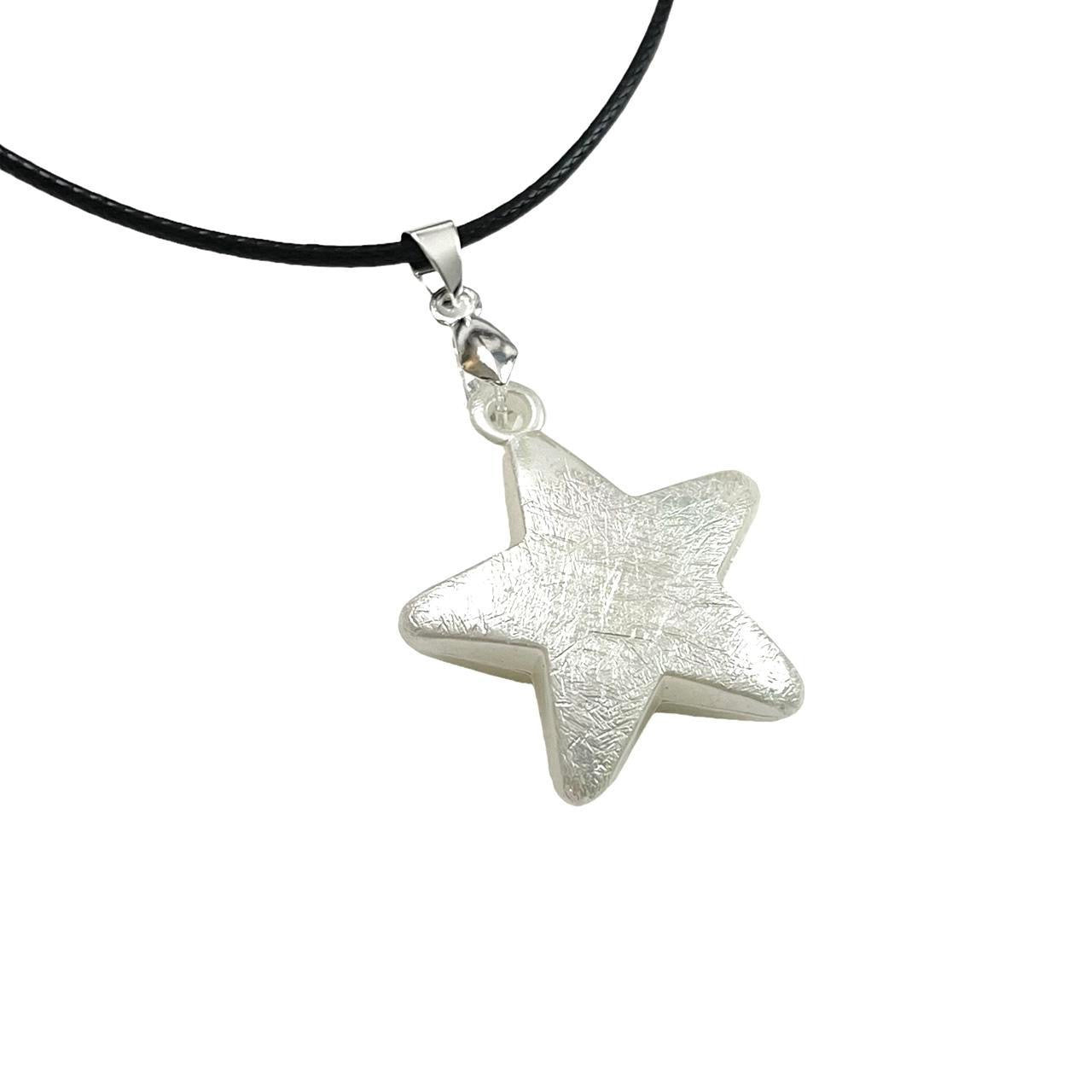 White Puffy Star Necklace