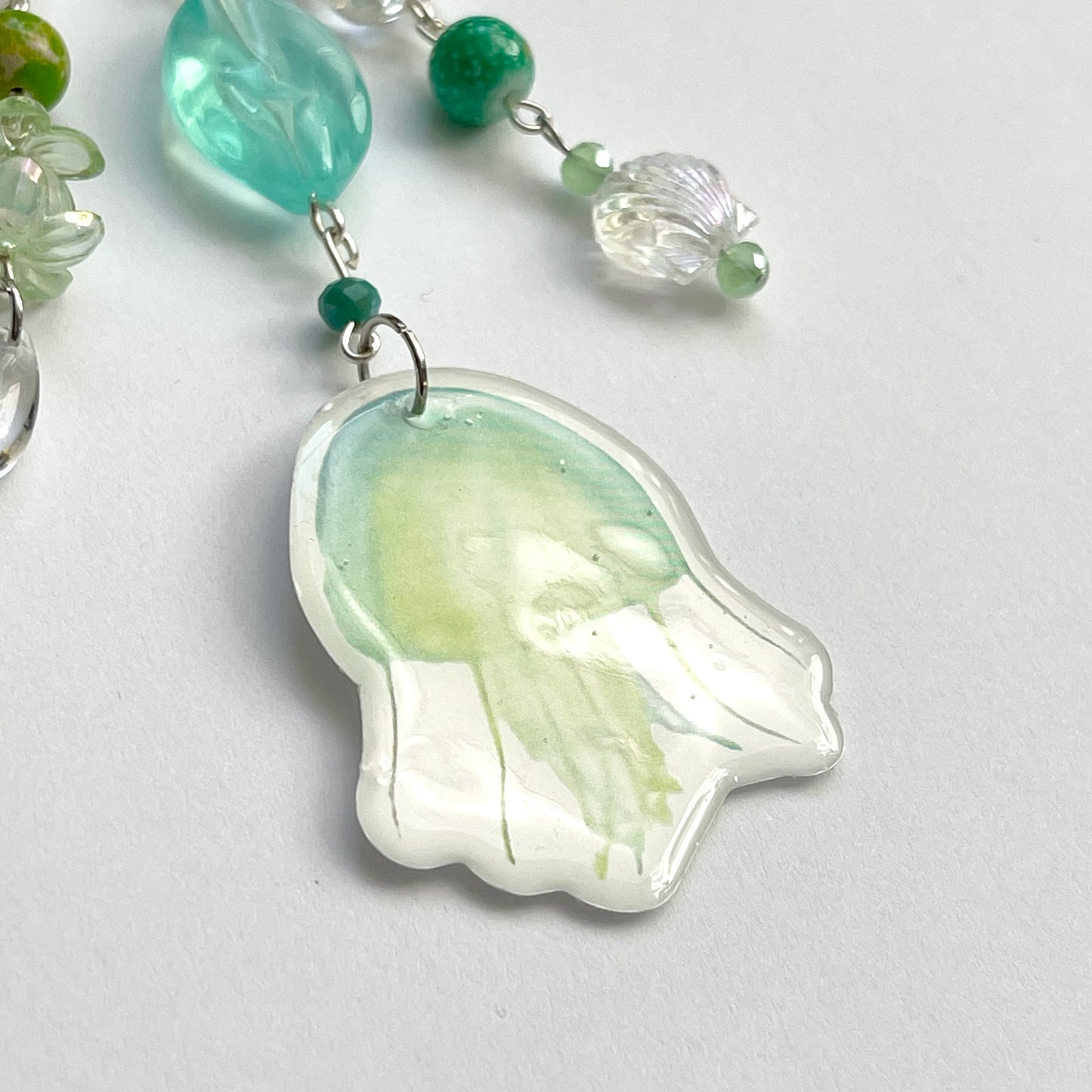 Green Jellyfish Keychain