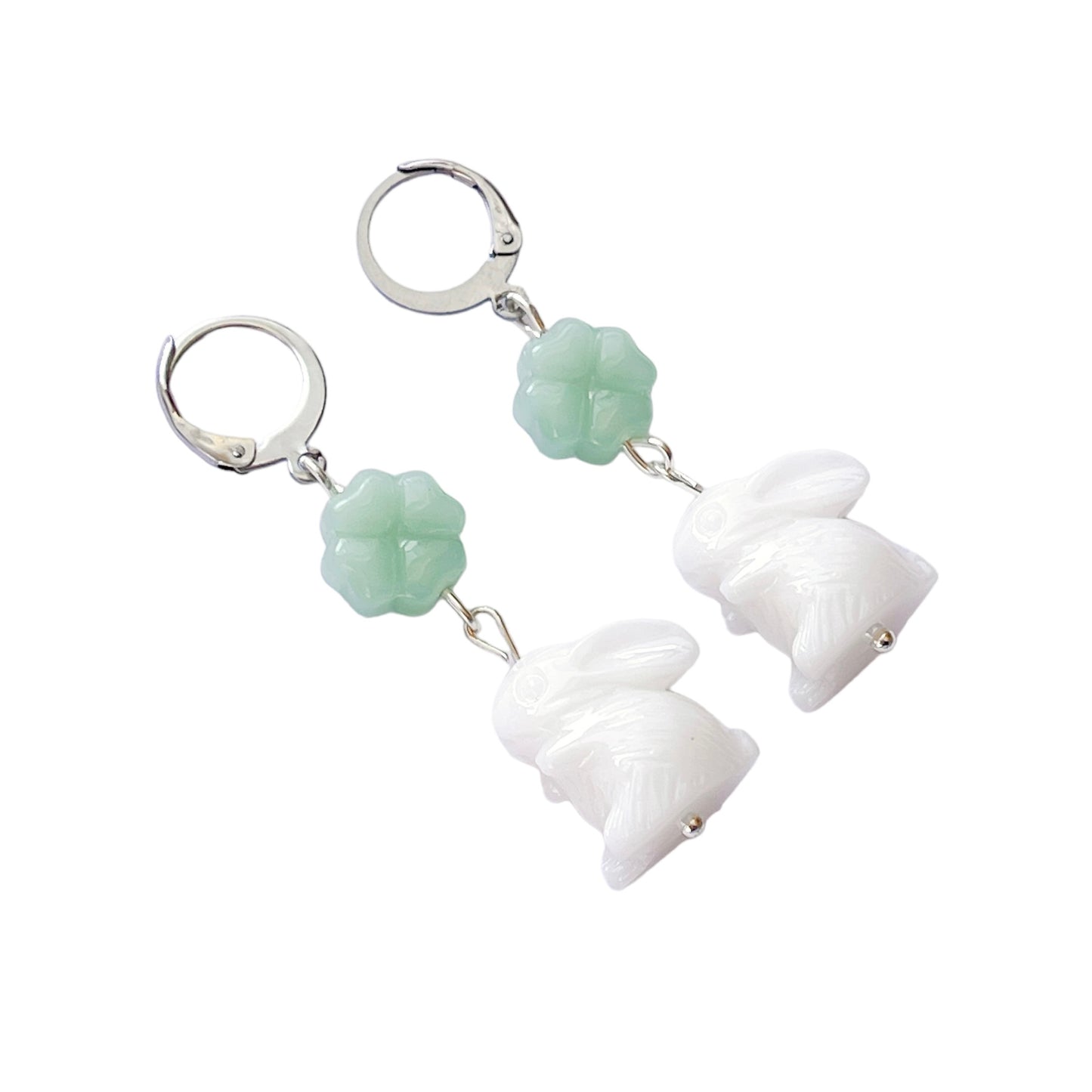 Green Lucky Bunny Earrings