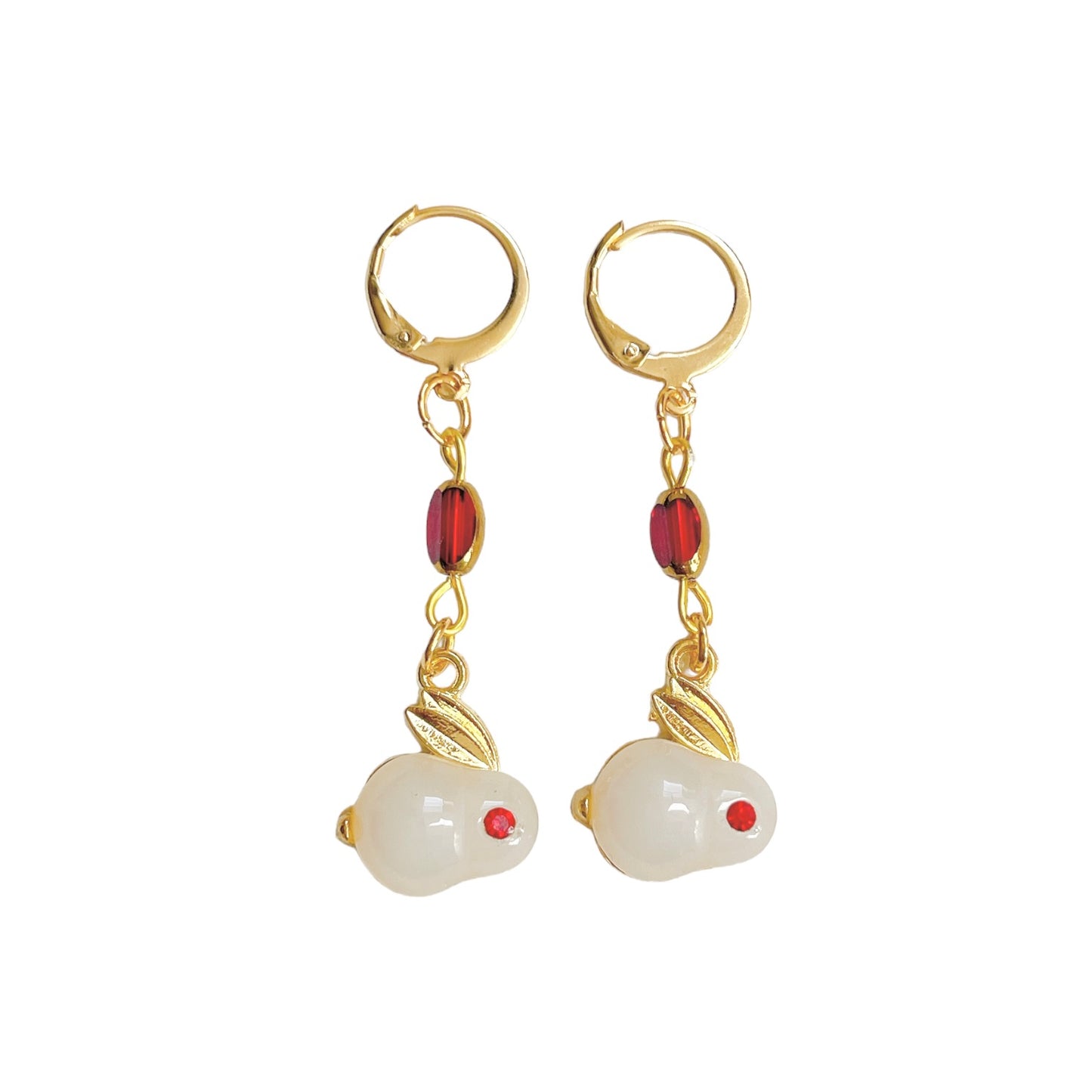 Red & Gold Rabbit Earrings