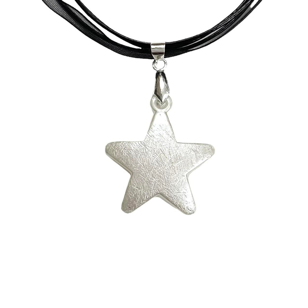 White Puffy Star Necklace