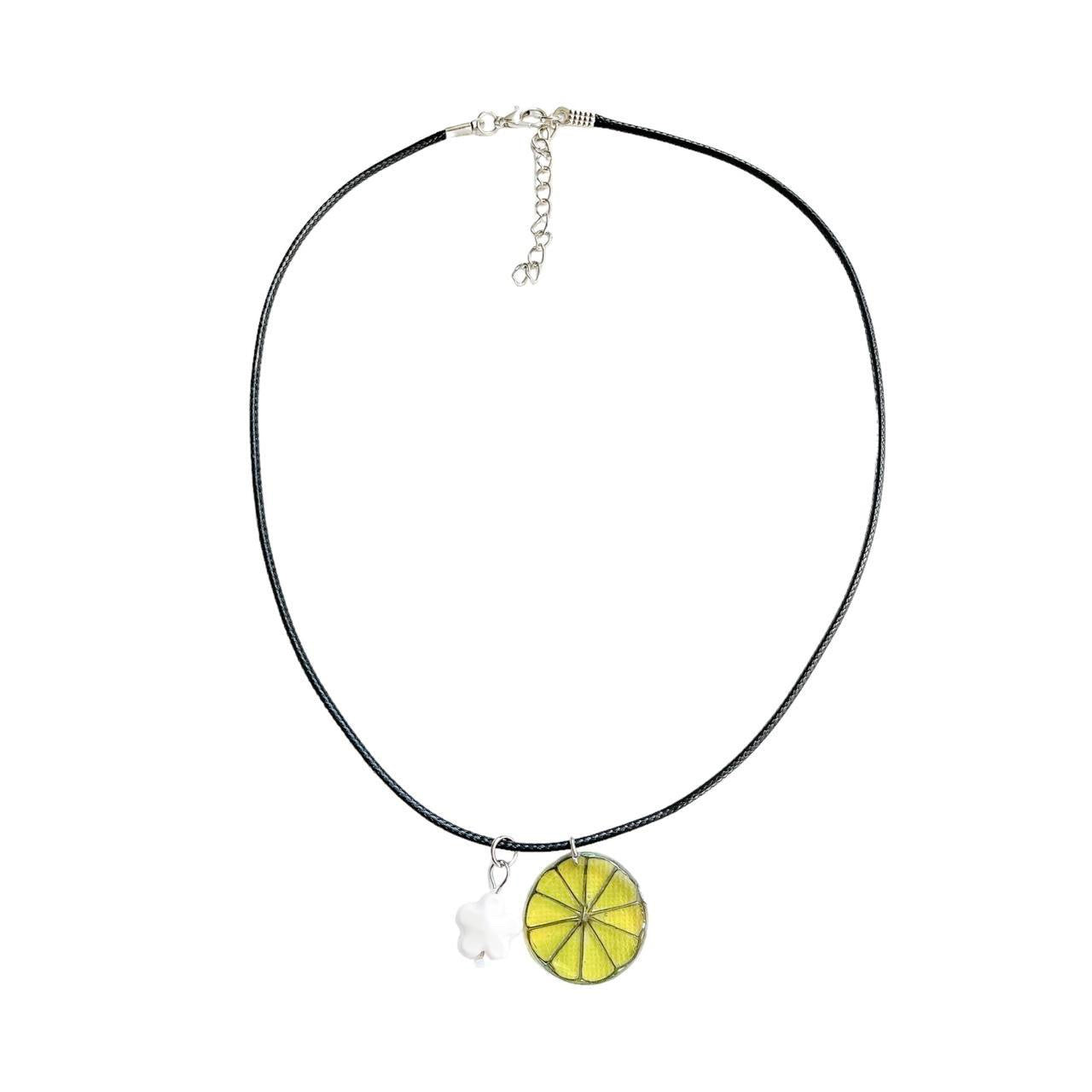 Lime Slice Corded Necklace