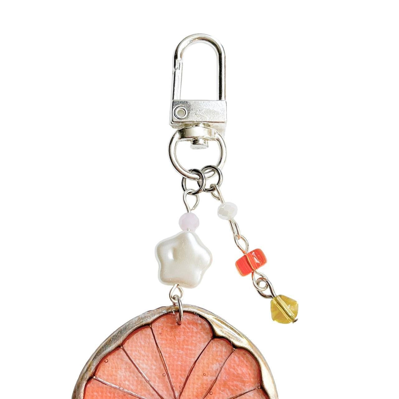 Grapefruit Slice Keychain