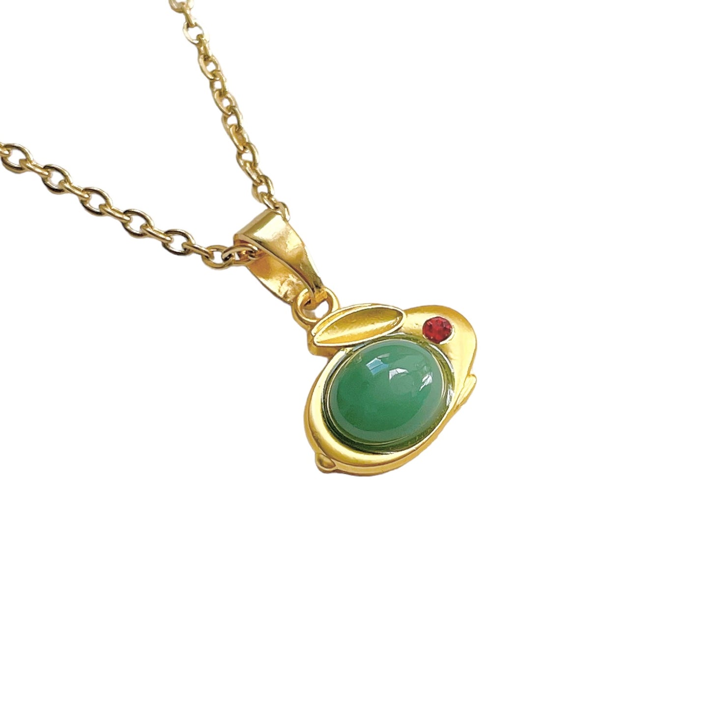 Green & Gold Rabbit Necklace