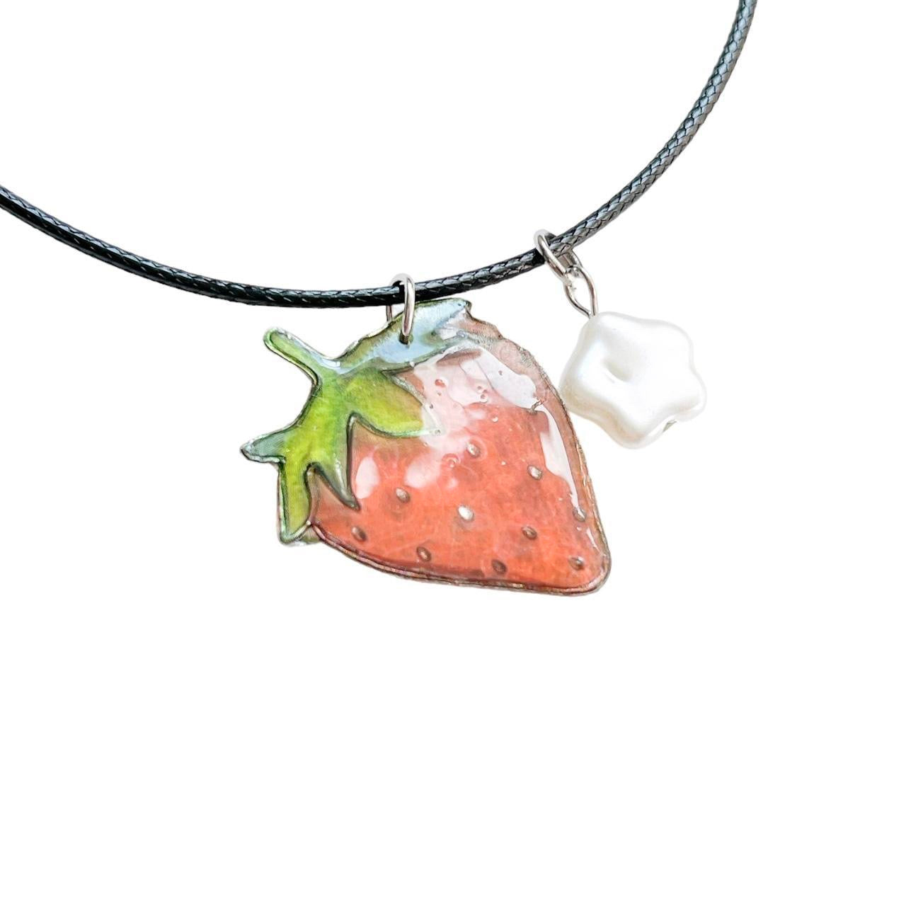 Strawberry Corded Necklace