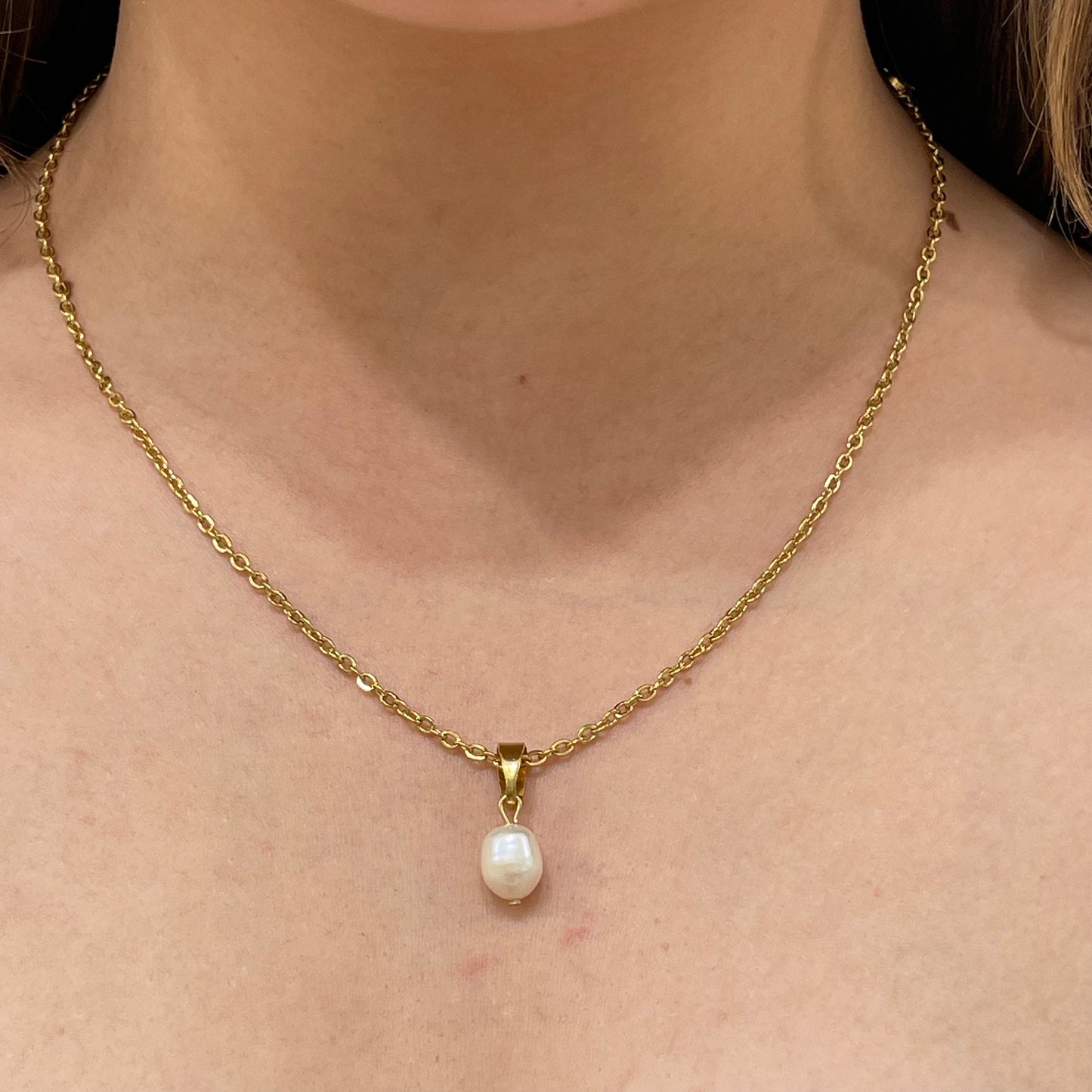 Gold Freshwater Pearl Necklace