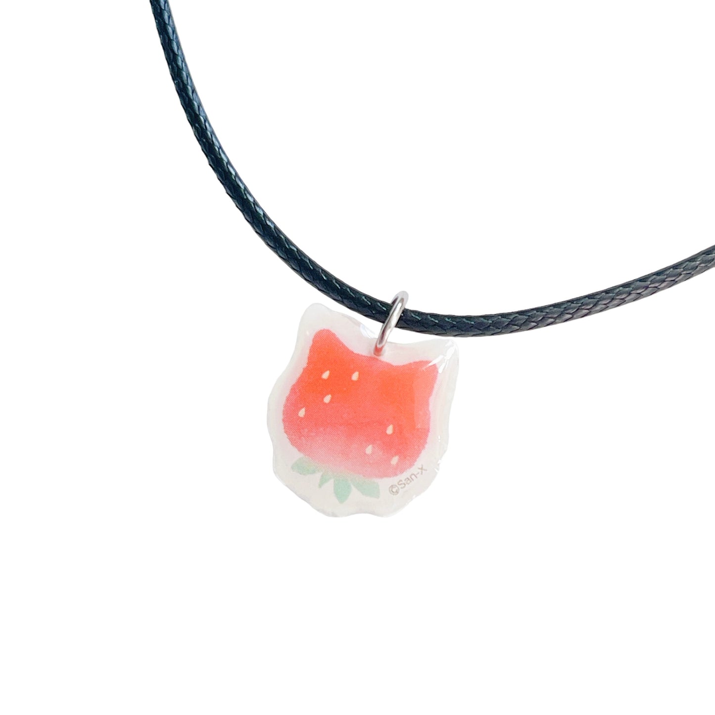 Strawberry Cat Corded Necklace