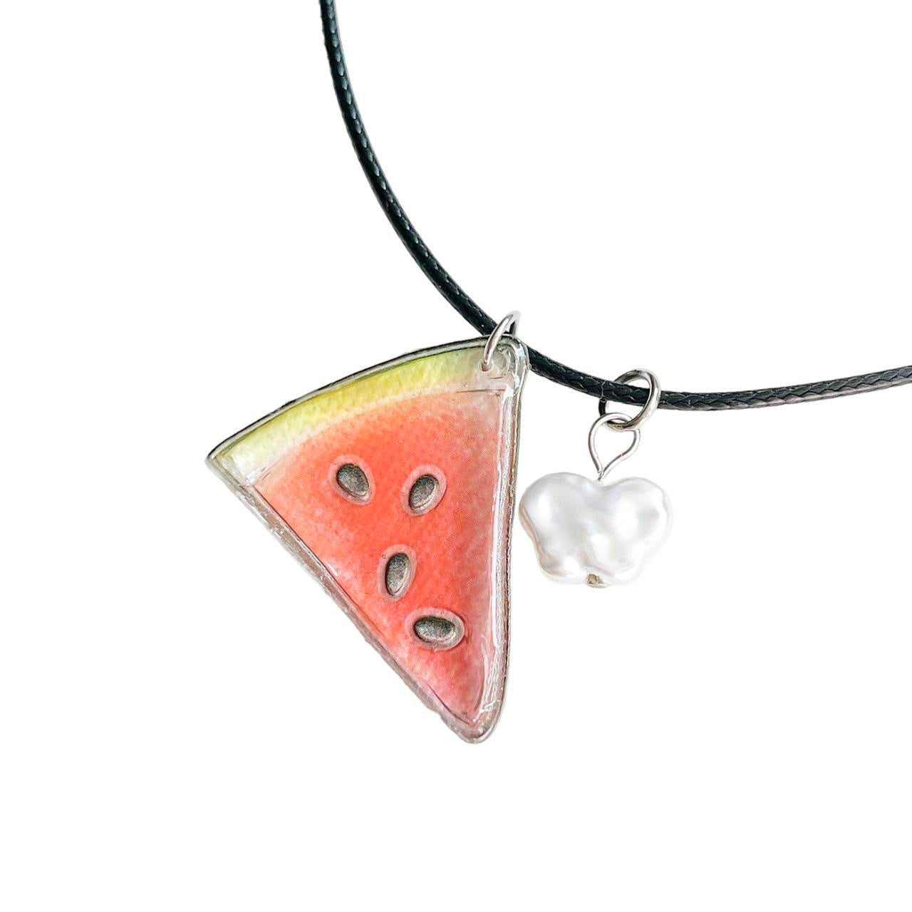 Watermelon Corded Necklace