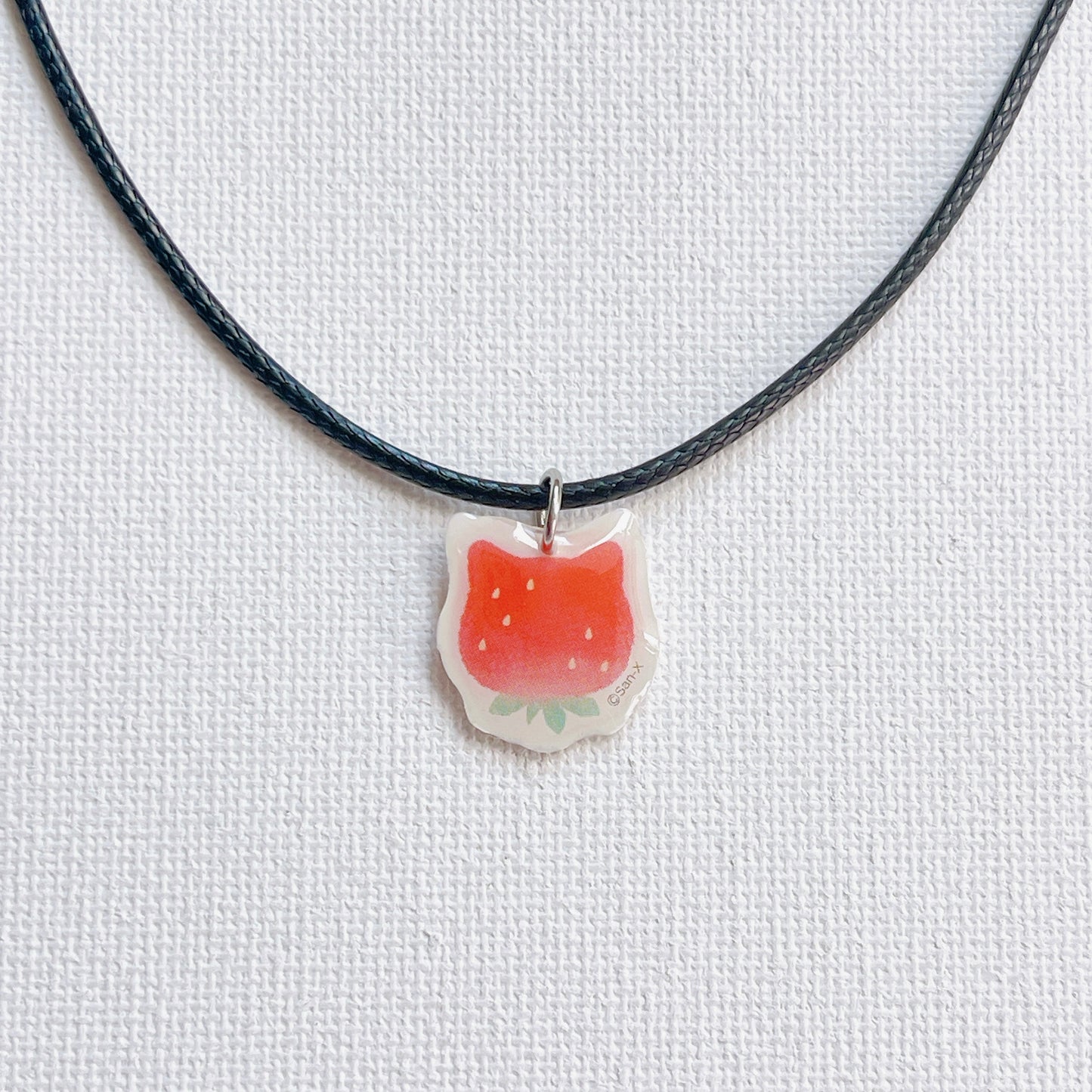 Strawberry Cat Corded Necklace