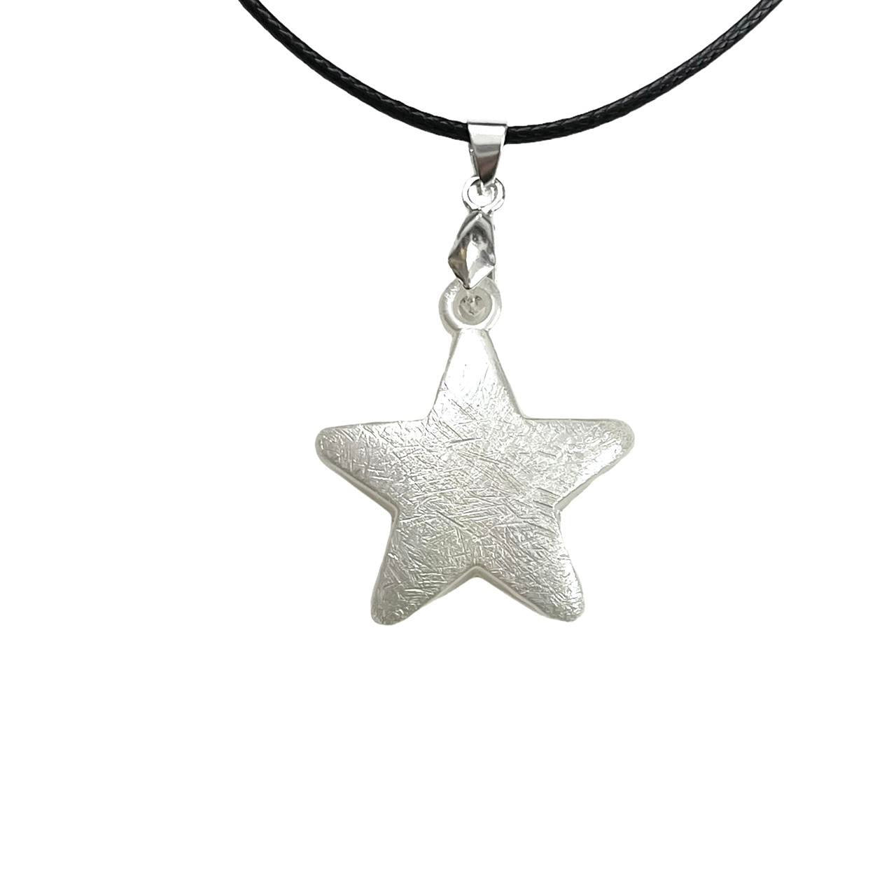 White Puffy Star Necklace