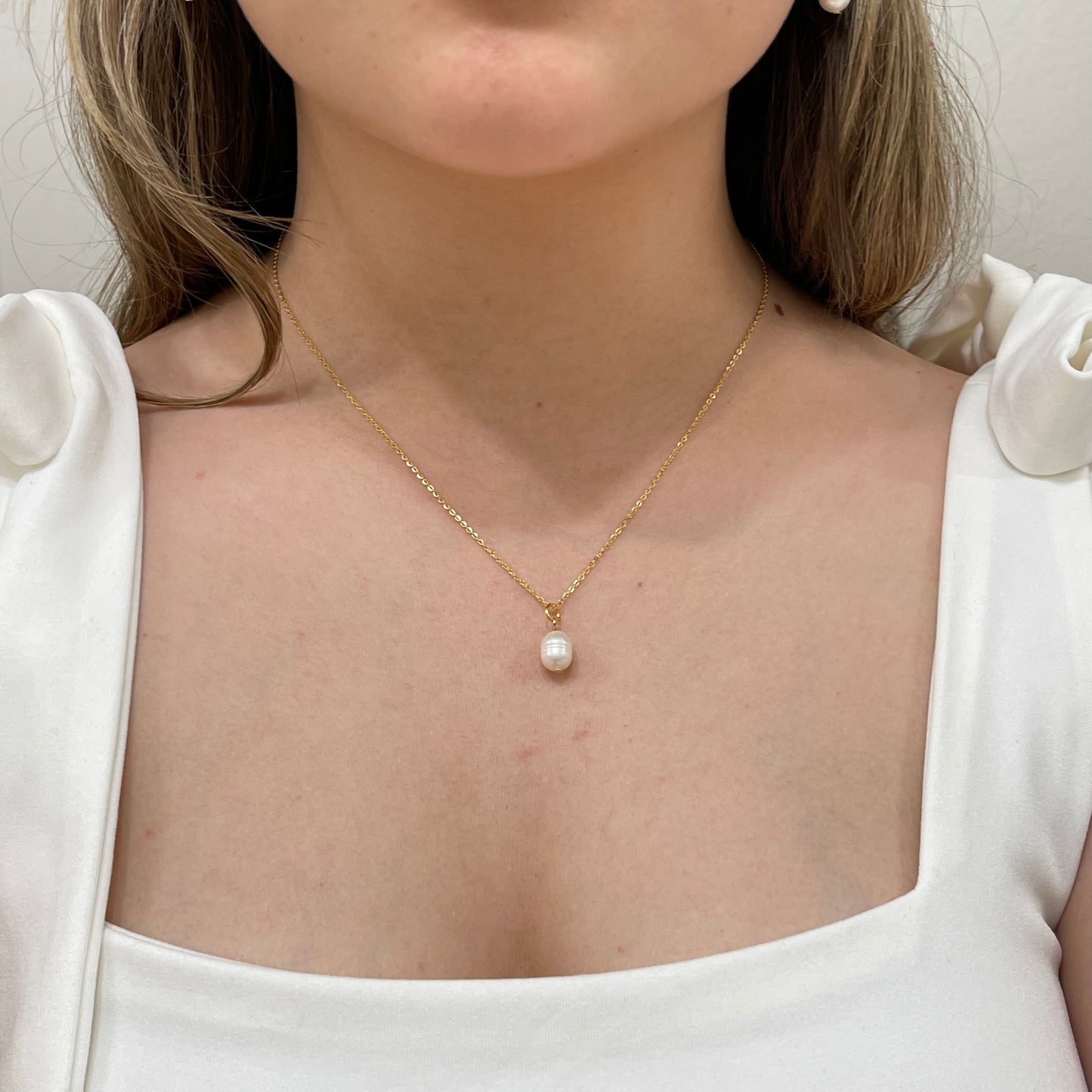 Gold Freshwater Pearl Necklace