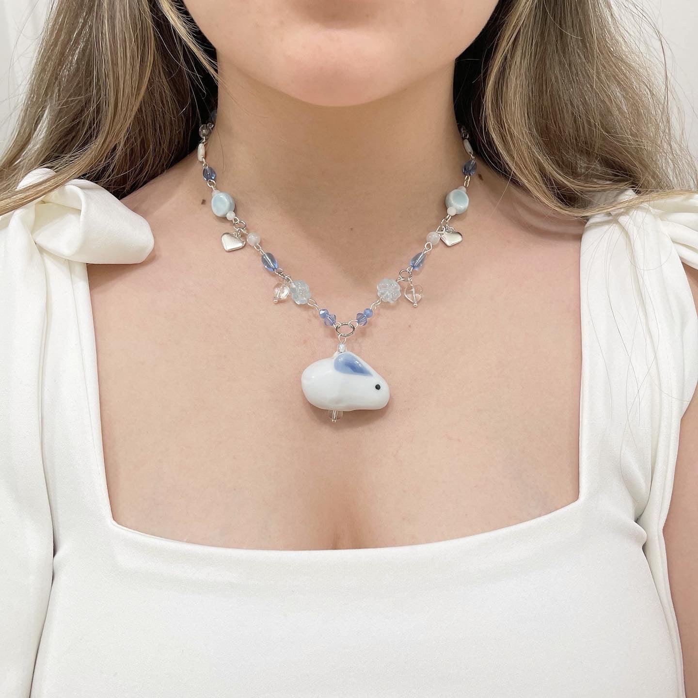 Blue Bunny Necklace