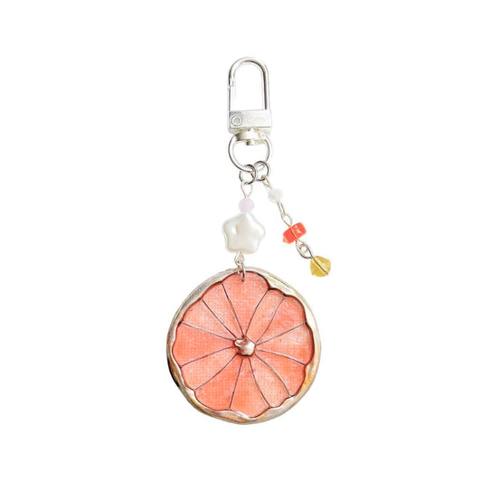 Grapefruit Slice Keychain