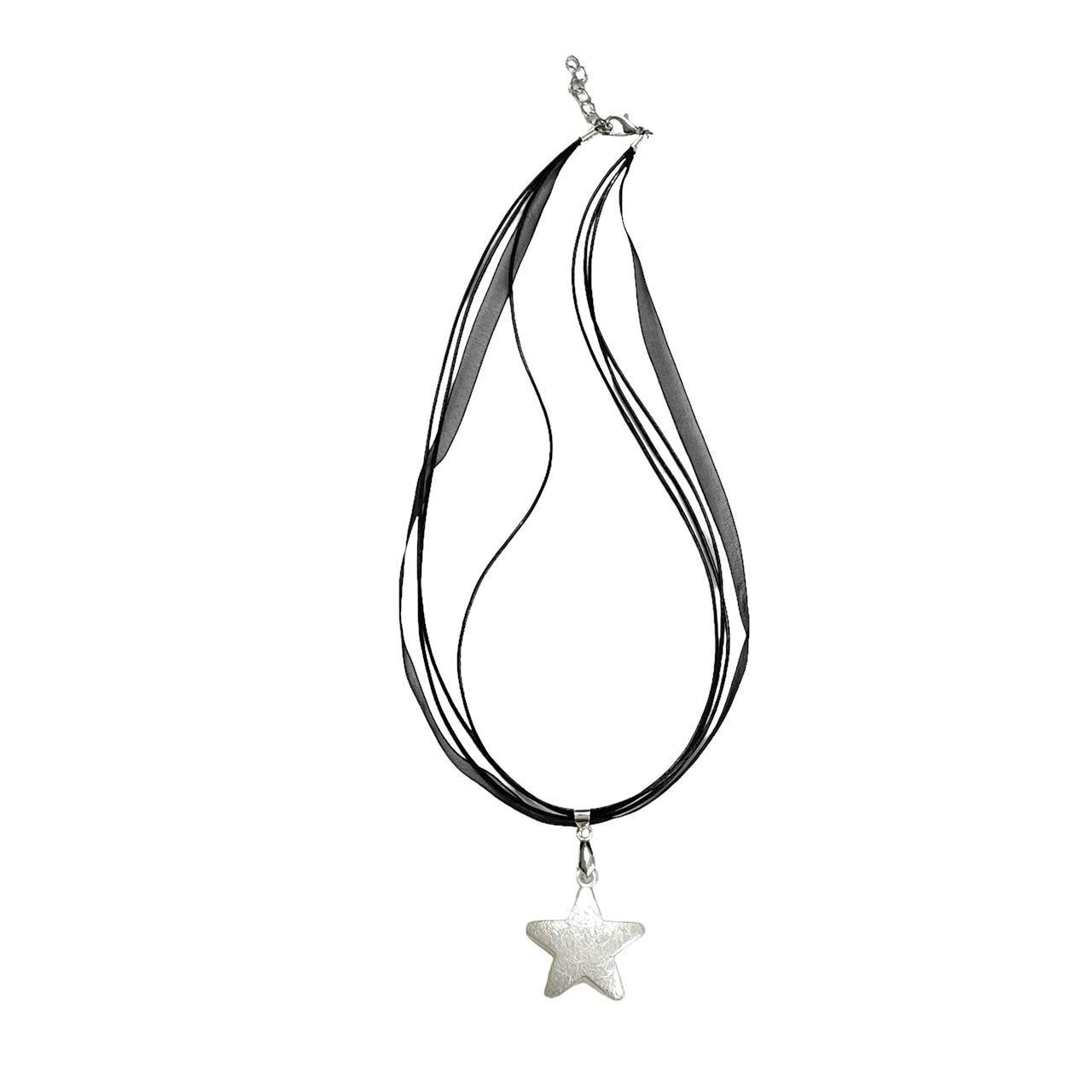 White Puffy Star Necklace