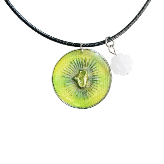 Kiwi Slice Corded Necklace