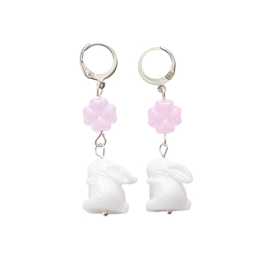 Pink Lucky Bunny Earrings