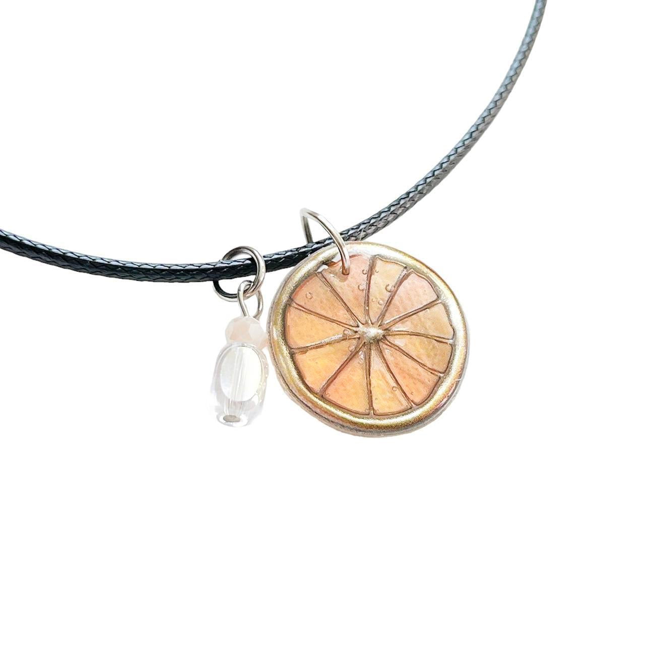 Orange Slice Corded Necklace