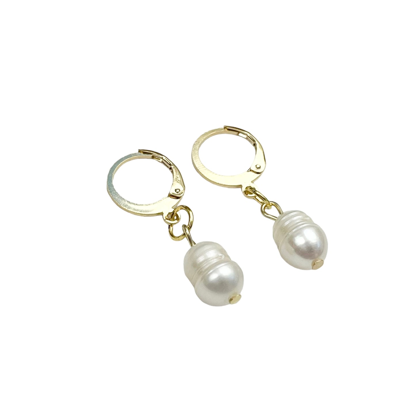 Gold Freshwater Pearl Earrings