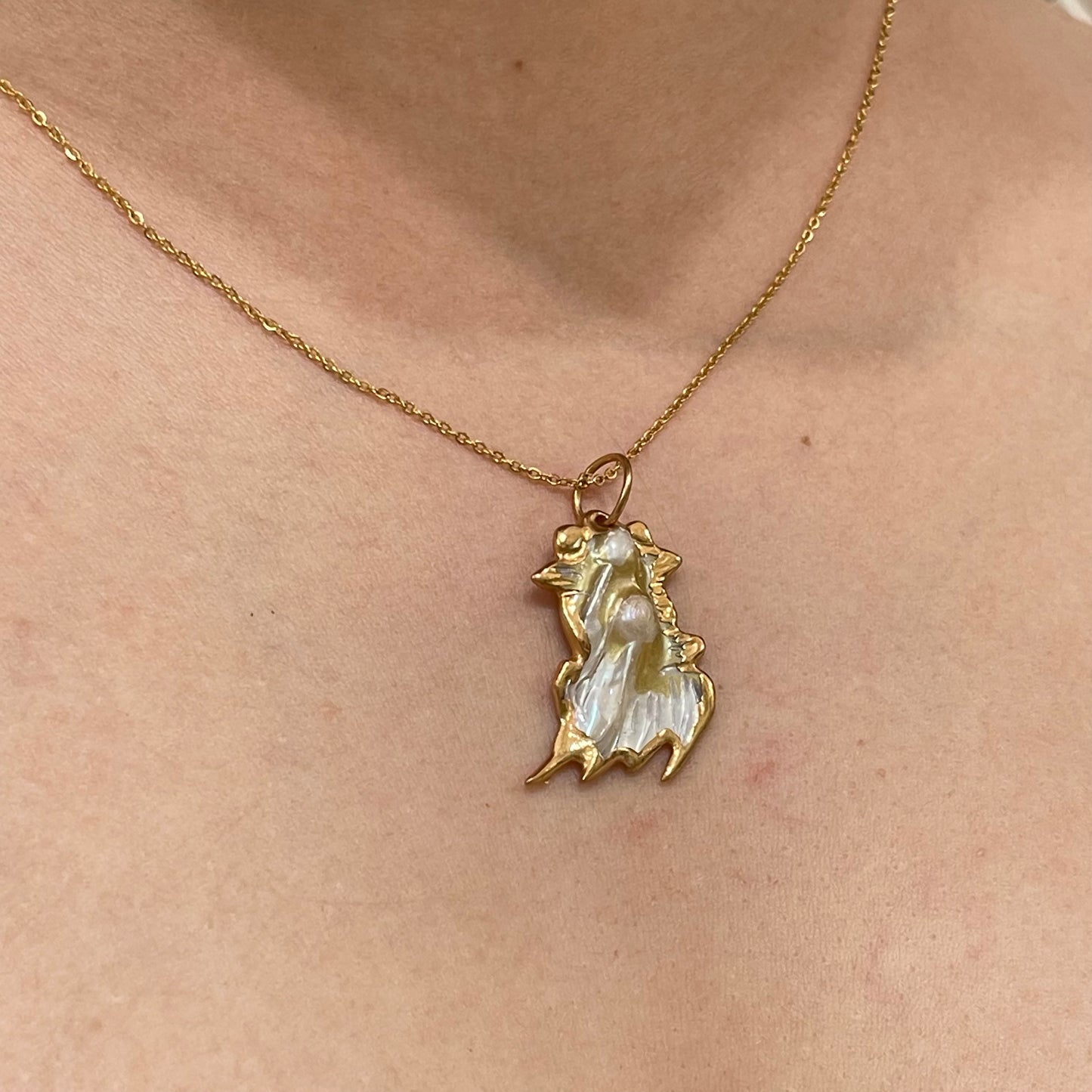 Gold Mother of Pearl Necklace