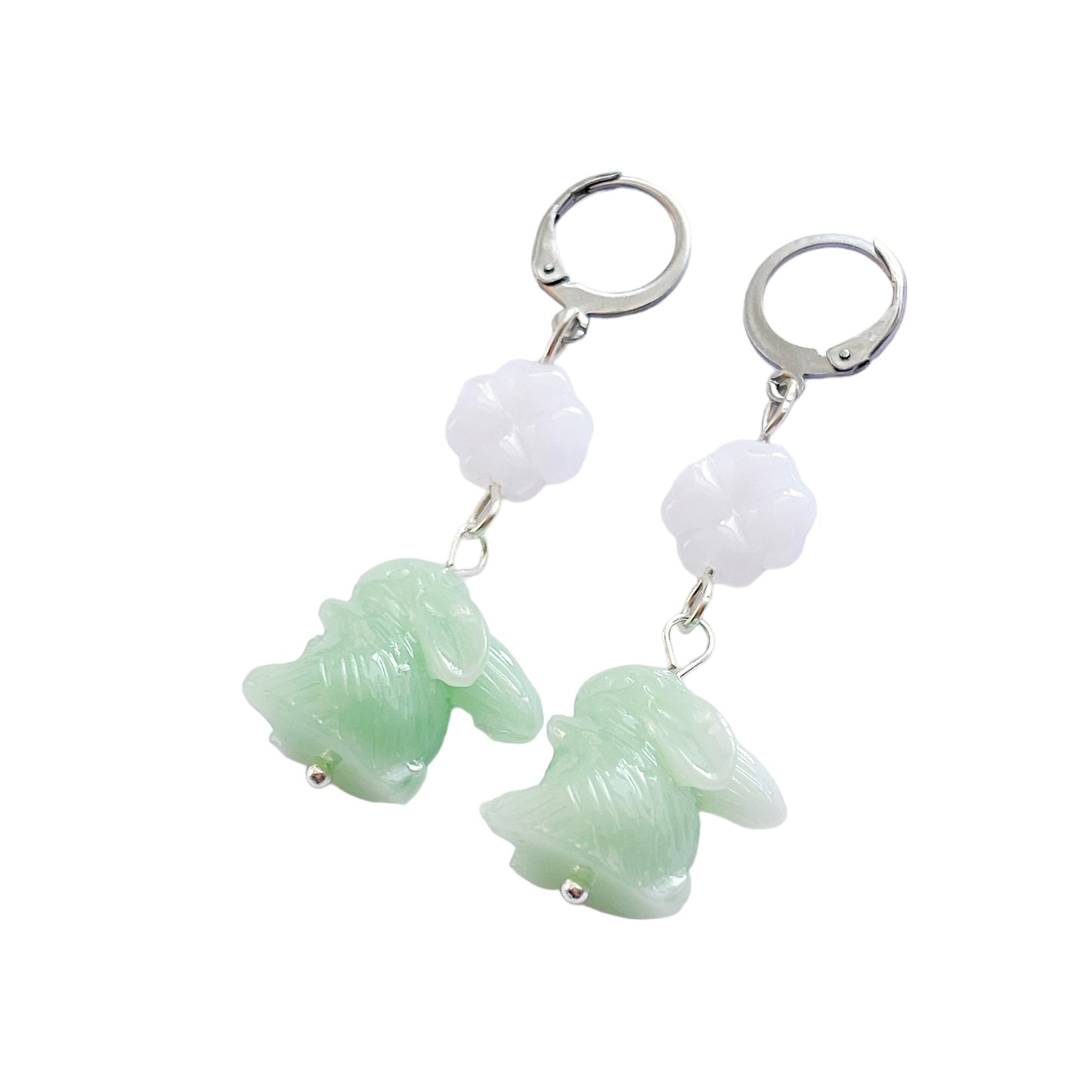 Jade Rabbit Lucky Bunny Earrings